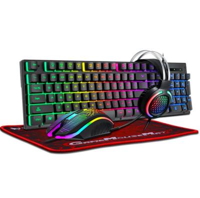 China For Newest Design RGB Desktop Gaming Mouse Keyboard Headset Combo Mouse Pad 4 in 1 Gamer Kit For Computer for sale