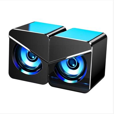 China 2021 PORTABLE Colorful LED Light PC Speaker Wired USB Power RGB LED Gaming Speaker for sale