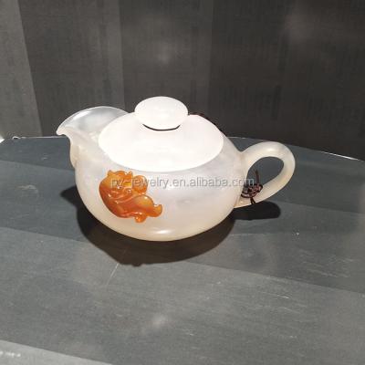 China Chinese Mini Tea Pot Feng Shui Crystal Jage Agate for sale