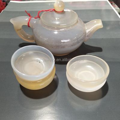 China China Xinjiang Jade Agate Chinese Handcraft Tea Pot Sets with Cups for sale