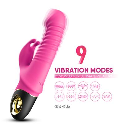 China Silicone+ABS Christmas Gift Thrusting Vibrator Women Rotating Giant Size Thrusting Rabbit Massager Stretching Vibrator for sale