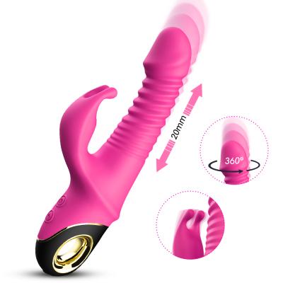 China Silicone+ABS New Arrival Rotating Thrust Vibrating 3 In 1 Massager Dual Motors Thrusting Massager for sale