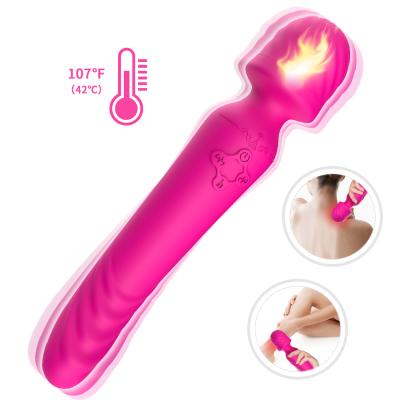 China Silicone+ABS Silicone+ABS Soft Bendable Dual Neck End Soft Bendable Neck Massage G Spot Vibrator Massager AV Wand Massager Smart Heating Stimulator for sale