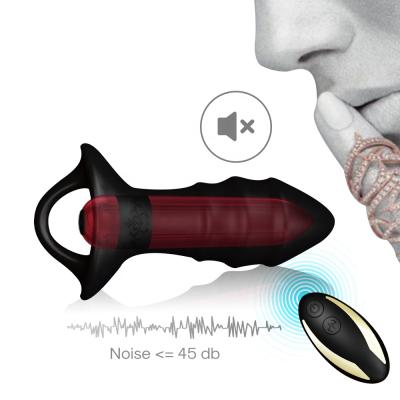 China Rechargeable and Remote Control Pocket Rocket Silicone Medical Grade Removeable Vibrating Chastity Plug Anal Vibrator for sale