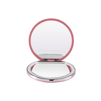 China Good Quality Lighted Round Makeup Mirror Hot Selling Cosmetic Hand Held Cosmetic for sale