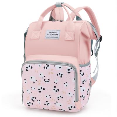 China High Quality Water Resistant Backpack Custom Cute Cartoon Printing Large Capacity Mom Maternity Diaper Bags Baby Diaper Bag for sale