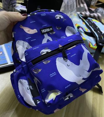 China Waterproof Fashion Printed Whale School Bag Students Light Load Single Backpack for sale