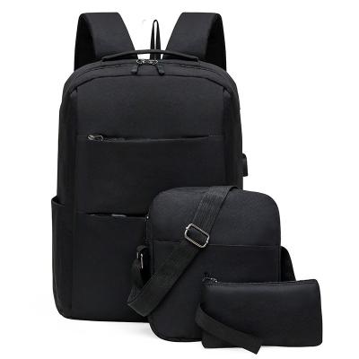 China With USB Oxford Wholesale 3 Pcs Set Men's Backpack Fashion USB Port Laptop Bag for sale