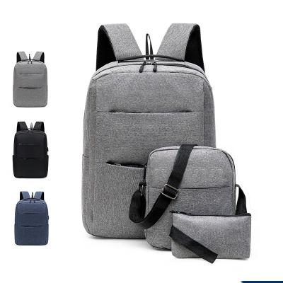 China Wholesale Waterproof Travel Polyester USB Charger 3 PCs Laptop Backpack for sale