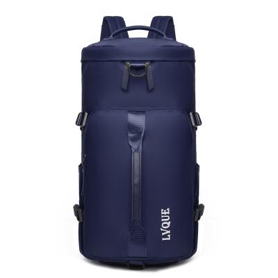 China Fashion Large Capacity Waterproof Blue Women Travel Outdoor Backpack With Shoe Compartment for sale