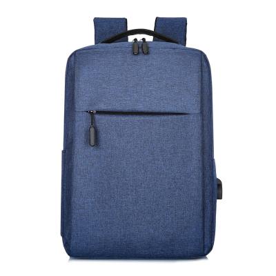 China With Custom Logo Hot Selling USB Waterproof 15.6 Inch Men's Blue Polyester Laptop Backpack for sale