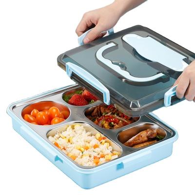 China Sustainable 304 Stainless Steel Insulated Lunch Box For Office Workers , Separate Plate From Children's Lunch Box for sale