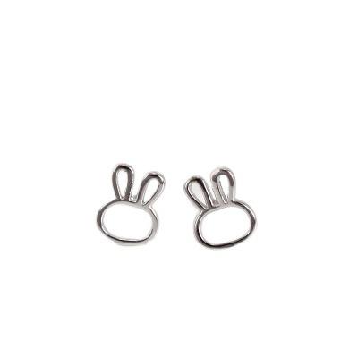 China 2022 FASHIONABLE Korean Cute Rabbit 925 Sterling Silver Stud Earring For Women Jewelry for sale