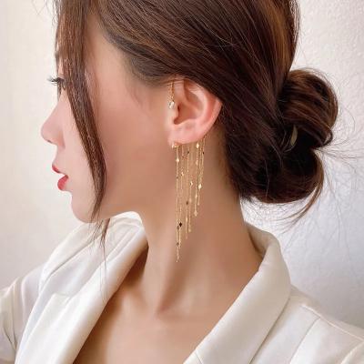 China New Fashion Summer BOHEMIA Party Channel Earrings Gold Plated Pierced Earrings Design Tassel Earrings for sale