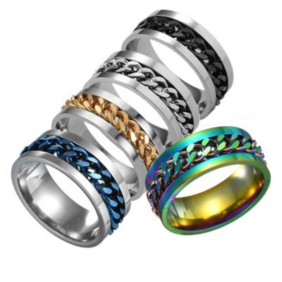 China Environmental Friendly New Style Stainless Steel Personalized Silver Plated Chain Ring For Women for sale