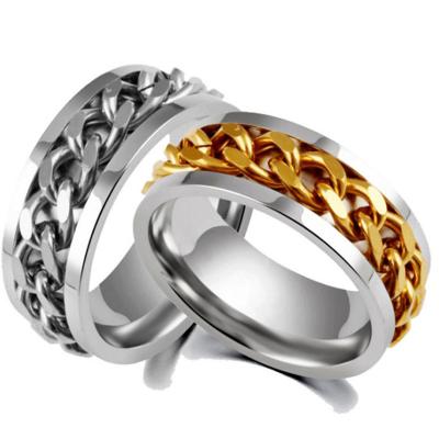 China CLASSIC European and American Style Romoved Chain Men's Stainless Steel Finger Ring for sale