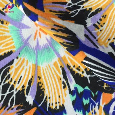 China Stretch Shine Sunflower Printed Polyester Cloth Microfiber Fabric For Dancewear for sale