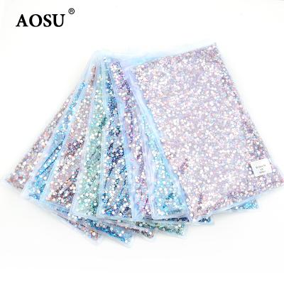 China Flatback AOSU SS6 SS8 SS10 SS12 SS16 Non Hotfix Crystal ab Rhinestones Glass Crystals Bulk Package Rhinestones For Decoration for sale