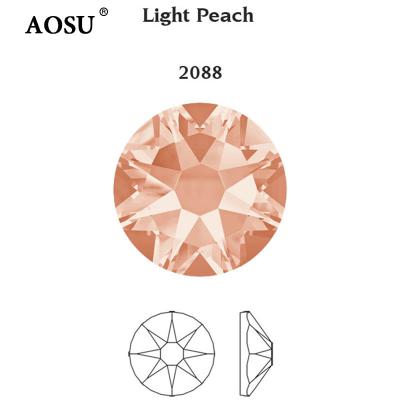 China Around 16 High Quality Crystal Rhinestone Cut 16 Light Peach Glass Strass AOSU SS6 SS8 SS10 SS30 SS34 Faceted Cut Flatback Rhinestones for sale