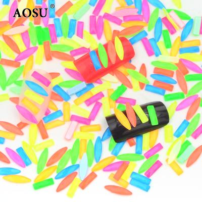 China For Nails Clothing Shoes Decoration AOSU Wholesale Neon Crystal Nail Rhinestones For DIY Applique Nails 2.5*9mm Rose Nails Diamond Flatback Strass for sale