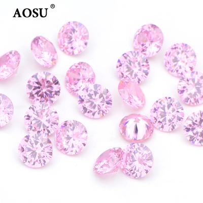 China For Nail Art Crafts AOSU Dress Jewelry DIY Pink Mini Zircon Stones Round Pointback Rhinestone Pixie Crystals Cubic Zirconia Nail A A 1.0mm Color for sale