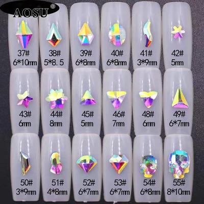 China Rhinestone For DIY Nail Decoration AOSU Wholesale Multi Crystal AB Shape Stones Fancy Flatback Rhinestones Nail Glass Rhinestones For Nail Art Decoration for sale