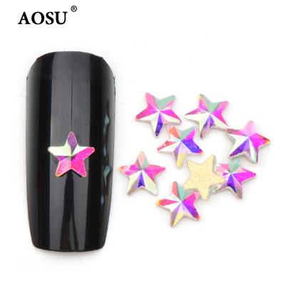 China Rhinestone For Nail Art Decoration AOSU Star 1440Pcs Glass Rhinestones Crystal Shape Nail Stickers Wholesale ab Stones For DIY Nail Decoration for sale