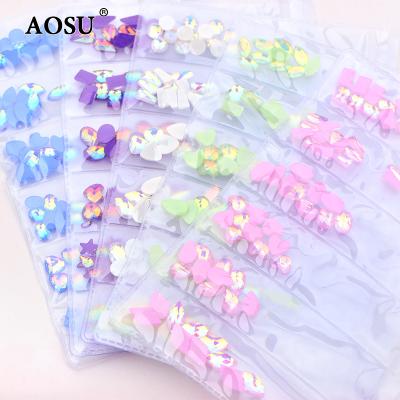 China Rhinestones For Rhinestone Fluorescence Nail Wholesale Rhinestone Sticker Mix Shape Resin Flatback Glitter Clothes AOSU DIY Crafts For Decoration for sale