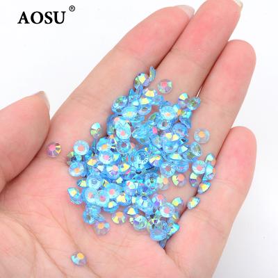 China For DIY Making Crafts AOSU Hot Sale 3mm Glitter Crystal Stones Transparent Light Sapphire ab Strass G EMS Resin Rhinestone Nail Rhinestones For DIY for sale