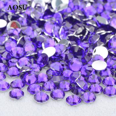 China High Quality 2mm-6mm Jelly Base Flatback Crystal Strass Purple Non Hotfix Resin Rhinestones from Flatback AOSU for Decoration for sale