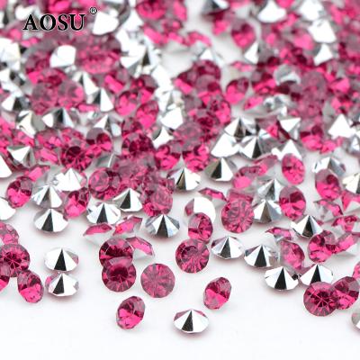 China Good Quality AOSU SS8 Pointback SS10 SS28 SS38 Non Hotfix Strass Rose Crystal Stones Pointback Resin Rhinestones For Crafts for sale