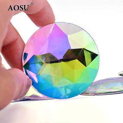 China From Flatback AOSU Big ab Hot Selling 52mm Crystal Stones Round Rhinestone Acrylic Diamond Rhinestones Non Hotfix For Decoration for sale