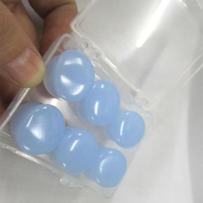 China Free Sample Silicone Soft Gel Waterproof Noise Attenuation Swimming Earplugs 3 Pairs In Plastic Box Silicone Earplugs for sale