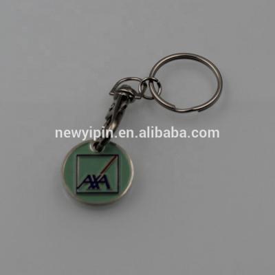 China Cheap Custom Metal Key Chain Holder Supermarket Metal Decoration/Coin Sales/Business Gifts For Shopping Cart for sale