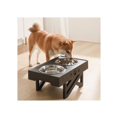 China Portable Outdoor and Indoor Pet Sustainable Lifting Feeder No Puddle Pet Stainless Steel Bowl Feeder for Dogs for sale