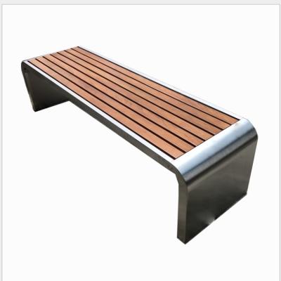 China Modern Outdoor Furniture Stainless Steel Garden Chair Wood And Metal Outdoor Bench for sale