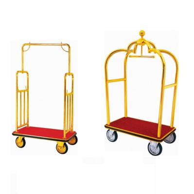 China Hot Selling Stainless Steel Furniture Commercial Rolling Bell Porter Luggage Carts for sale