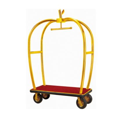 China Luxury 5 Star Hotel Product Canvas Cart Canvas Foldable Stainless Steel Hospitality Hotel Luggage Trolley for sale