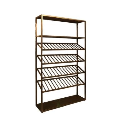 China (Size) Adjustable Rose Gold Storage Wine Rack 36 Wine Rack Wine Cabinet with 6 Tier Wine Display for sale