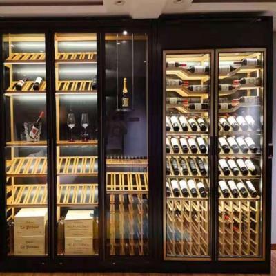 China (Height) Adjustable Constant Temperature Wine Shelf Design 201 304 Stainless Steel Cabinet With Glass Door for sale