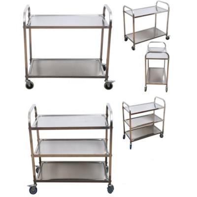 China Stainless Titanium / Stainless Steel Metal Commerical Plating Restaurant Hotel Food Cart for sale