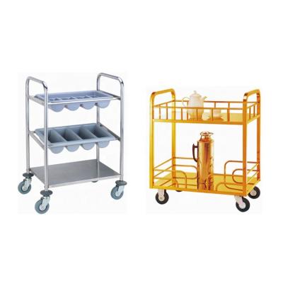 China Stainless / Plating Kitchen Serving Tool Meal 3 Drawer Titanium Stainless Steel Cart for sale