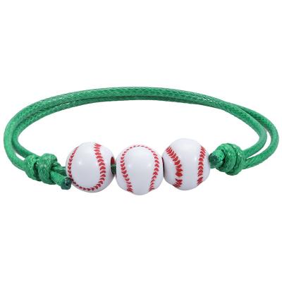 중국 2022 Sports Friendship Bracelet Rugby Tennis Rope Basketball Braided Bracelet Casual/Sporting Lanyard Waxed Adjustable Boys and Girls 판매용