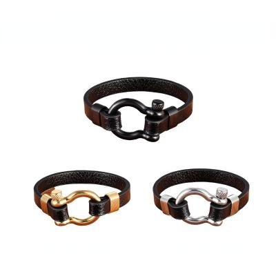 중국 Wholesale Braided Boho Bracelet Fashion Sublimation Jewelry Men Stainless Steel Charm Rubber Round Leather Rope Punk Trendy Bangle 판매용