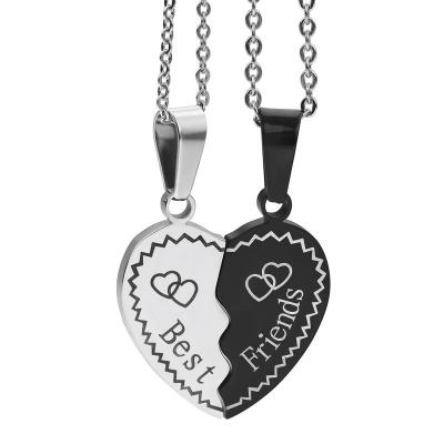 China FASHIONABLE Korean Letter Heart Shaped Heart Pendant Couples Version Lovers Chain Necklace for sale