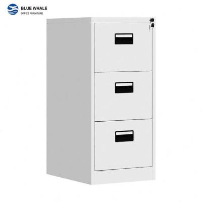 China Good Price Steel Filing Cabinet 3 (Height) Drawer Office File Cabinet Adjustable With Lock Draw for sale