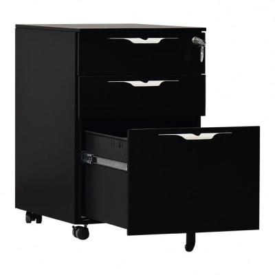 China Storage Goose-Neck Recessed Handle Drawer File Cabinet Office Equipment Steel Movable So-Called Cabinet for sale