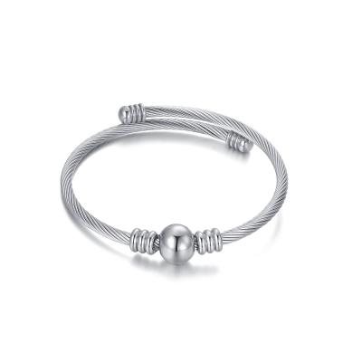 中国 CLASSIC Charmmy 2021 For Women Spiral Beaded Stainless Steel Bracelet 販売のため