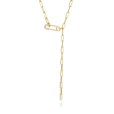 中国 Wholesale TRENDY Promotion Gold Plated Fashionable Personalized Woman Jewelry Accessories Jewelry Paperclip Necklace 販売のため