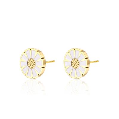 中国 Haughtily Trendy Trendy Style Stainless Steel With Zirconia Flower Stud Earrings For Women 販売のため